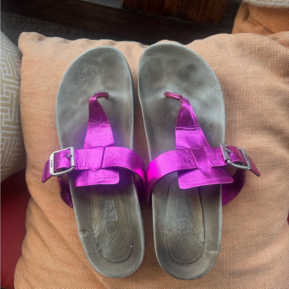 KORS Metallic Leather sandals